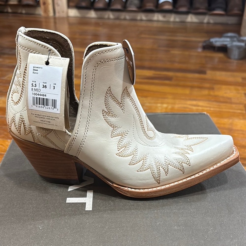 White Leather Ankle Boots